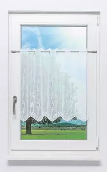 Панельная штора Plauener Spitze - Tribal (Ш х В) 64,8см*60см белый/чисто-белый