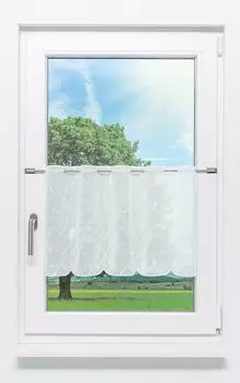 Панельная штора Plauener Spitze - Волна (Ш х В) 176см*40см белая, белый