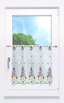 Панельная штора Plauener Spitze - весенние цветы (Ш х В) 240см * 55см фиолетовый/фиолетовый