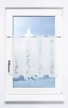 Панельная штора Plauener Spitze - звездная пыль (Ш х В) 192см*55см золото/золото-белый