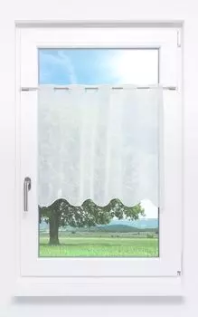 Панельная штора Plauener Spitze - Zyla (Ш х В) 160см*55см белый/сырой белый