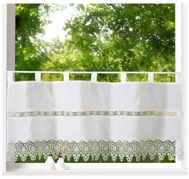 Панельные шторы Heimtexland с натуральной вышивкой, кружевные шторы для загородного дома, бордюры ВxШ 45x120, занавески для бистро, льняные шторы Type791