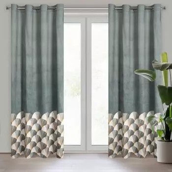 Панельные шторы, водонепроницаемые, шторы-бистро, прозрачные кухонные шторы, карманные шторы, современные кухонные шторы, 1 шт. (хаки 85 х 76 см) Eurofirany, серебро