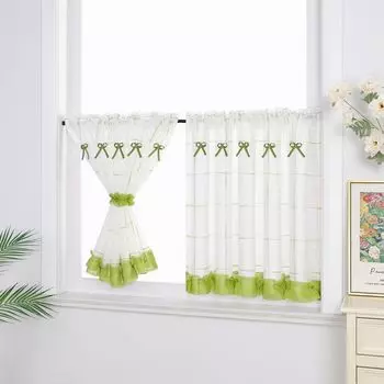 Панельные шторы - зеленые - серые - 45 х 140 см - в полоску Delien, зеленый