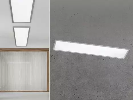 Панель Trio LED накладного монтажа матовый никель и белый 30Вт 3000лм 1200х300мм, серебро