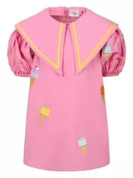 Pangolini Kids платье с графичным принтом, розовый