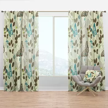 Панно для штор Designart, коричневый