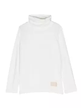 Paolo Pecora футболка с высоким воротником и нашивкой-логотипом, белый