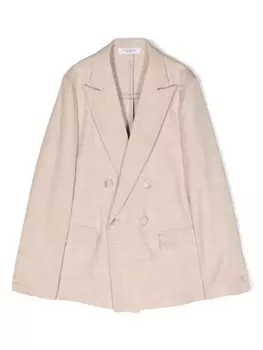 Paolo Pecora Kids двубортный блейзер с заостренными лацканами, серый