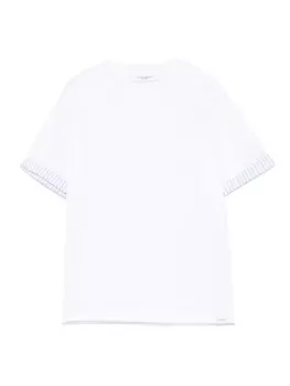 Paolo Pecora Kids футболка с контрастной отделкой, белый