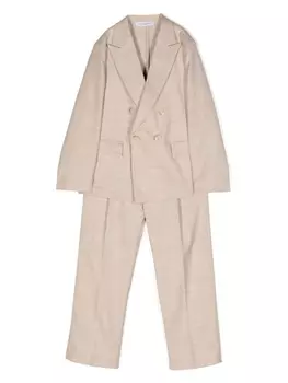 Paolo Pecora костюм с двубортным пиджаком, нейтральный цвет