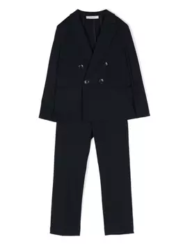 Paolo Pecora костюм с двубортным пиджаком, синий
