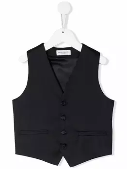 Paolo Pecora однобортный жилет с V-образным вырезом, синий