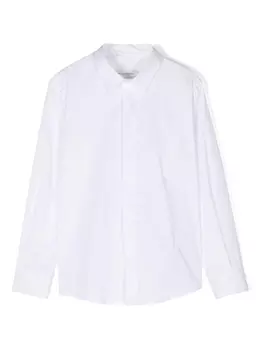 Paolo Pecora рубашка с длинными рукавами и вышитым логотипом, белый