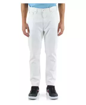 Папе подходят укороченные джинсы с пятью карманами Calvin Klein Jeans, белый