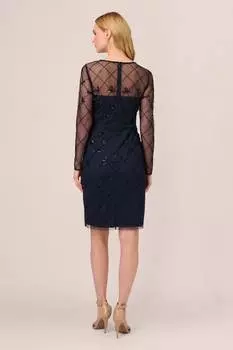 Papell studio короткое платье с бисером Adrianna Papell, синий