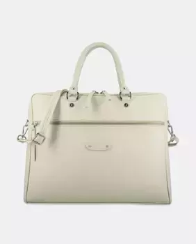 Папка-портфель для документов из воловьей кожи и парусины El Potro, бежевый