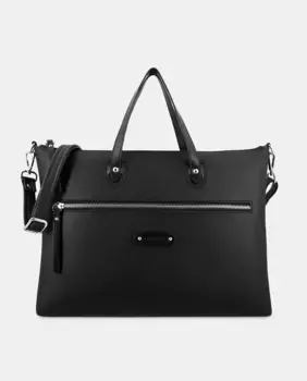 Папка-портфель для документов из воловьей кожи и парусины El Potro, черный