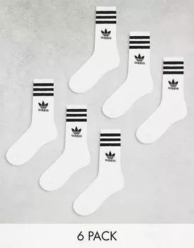 Пар носков белого цвета с трилистником и 3 полосками adidas Originals