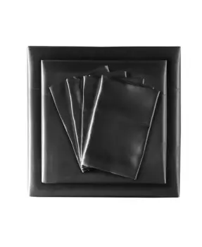 Пара атласных наволочек, King Madison Park Essentials, черный