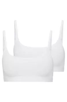 Пара бюстгальтеров Hugo Boss Two-pack Of Stretch-modal Bralettes With Logo Details, белый