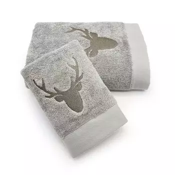 Пара хлопковых махровых полотенец - Аляска Lisola, цвет Silver