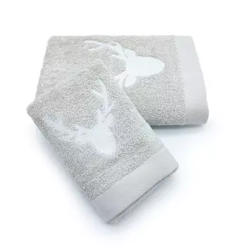 Пара хлопковых махровых полотенец - Аляска Lisola, цвет Ostrica