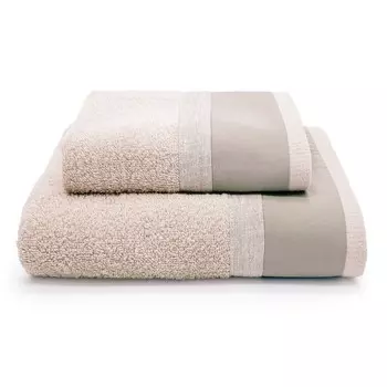 Пара хлопковых махровых полотенец с атласными рюшами - Gea Lisola, цвет Creta