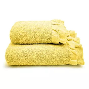 Пара хлопковых махровых полотенец - вуаль Lisola, цвет Senape