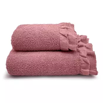 Пара хлопковых махровых полотенец - вуаль Lisola, цвет Rosa Antico
