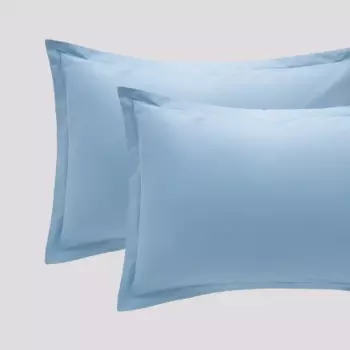 Пара хлопковых наволочек с краской мадаполам Riviera, голубой