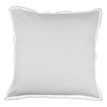 Пара наволочек из хлопкового атласа с зубчатым макраме - Castello Fazzini Atelier, цвет Grigio Perla