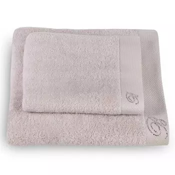 Пара однотонных хлопковых махровых полотенец - Blumarine Blumarine, цвет Ghiaccio