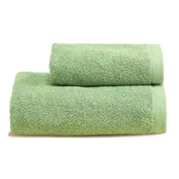 Пара однотонных хлопковых махровых полотенец - Жемчужный Lisola Basic, цвет Foresta