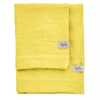 Пара полотенец из чистого льна - Панама Lisola Stone, цвет Camomilla