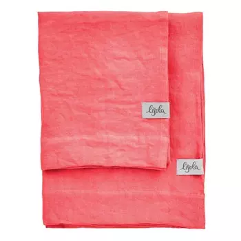 Пара полотенец из чистого льна - Панама Lisola Stone, цвет Begonia