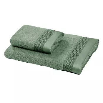 Пара полотенец с атласной и кружевной оборкой - Brio Dea, цвет Verde