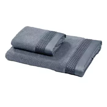 Пара полотенец с атласной и кружевной оборкой - Brio Dea, цвет Blu