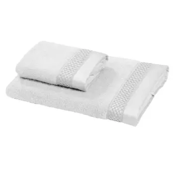 Пара полотенец с атласной и кружевной оборкой - Brio Dea, цвет Bianco