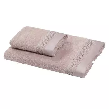 Пара полотенец с атласной и кружевной оборкой - Brio Dea, цвет Rosa