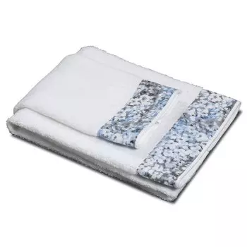 Пара полотенец с атласной оборкой - Глициния Dea, цвет Bianco