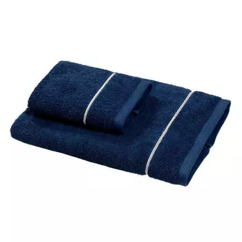 Пара полотенец с вышивкой - Атолл Dea, цвет Navy/Argento