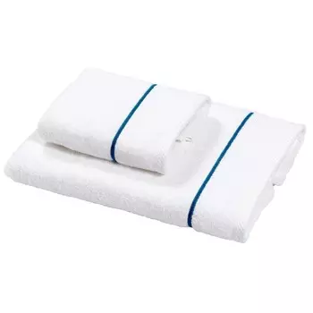 Пара полотенец с вышивкой - Атолл Dea, цвет Bianco/Verde Pavone