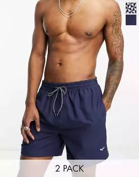 Пара шорт для плавания Threadbare Kite темно-синего и белого цветов