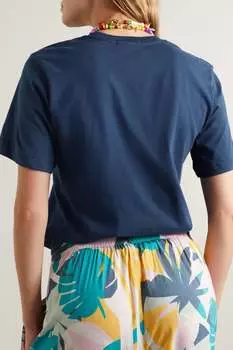 PARADISED Футболка из хлопкового джерси с принтом, военно-морской