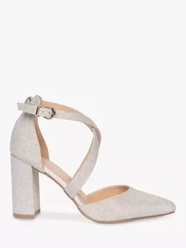 Paradox London Туфли-лодочки Reagan с блестками на блочном каблуке, серебряный