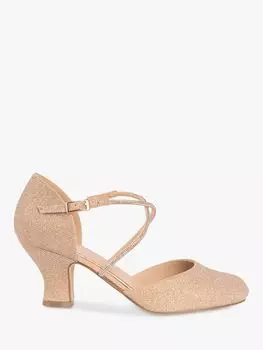 Paradox London Туфли-лодочки с блестящими перекрестными ремешками Regina, цвет шампанского