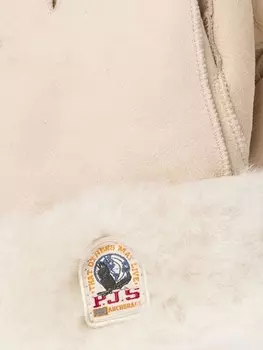 Parajumpers перчатки из овчины с нашивкой-логотипом, серый