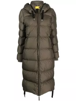 Parajumpers пуховик с нашивкой-логотипом, зеленый
