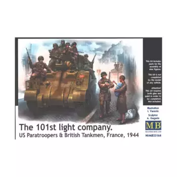 Парашютисты и британские танкисты 101-й легкой роты, 1944 год., WWII Models - Civilians & Assorted (1:35) (Master Box)